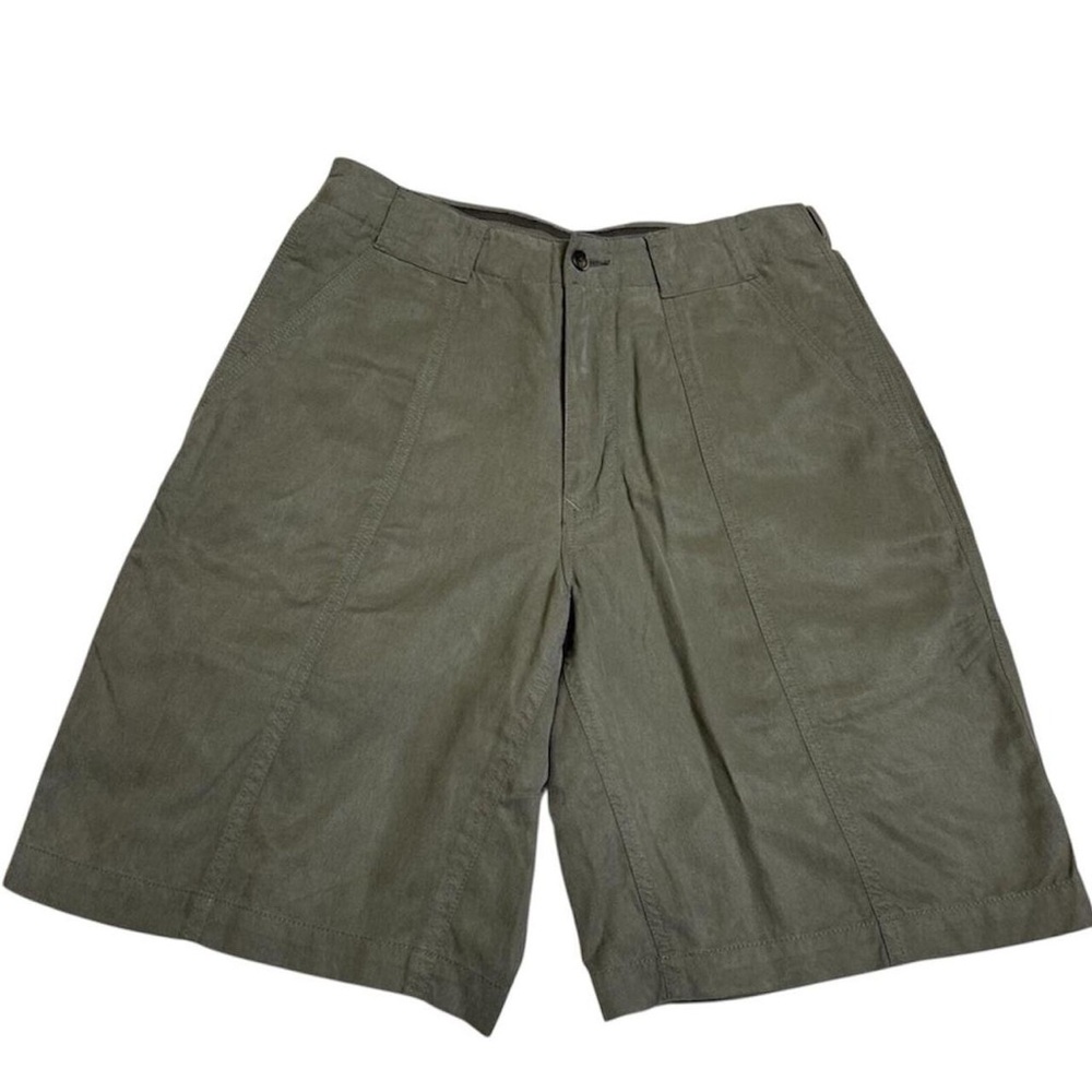 3/$30 Tommy Bahama Shorts Mens 30x9.5 Green Tencel Back Nine Cargo Relaxed Fit‎